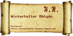 Winterhalter Mátyás névjegykártya