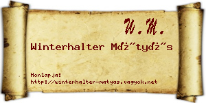 Winterhalter Mátyás névjegykártya