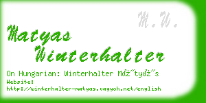 matyas winterhalter business card